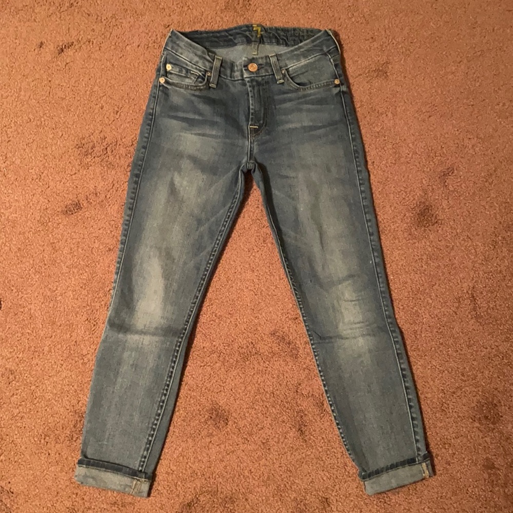 7 for all man kind cropped stretch skinny Jean